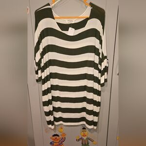 Zenana Outfitters Olive and Cream Top